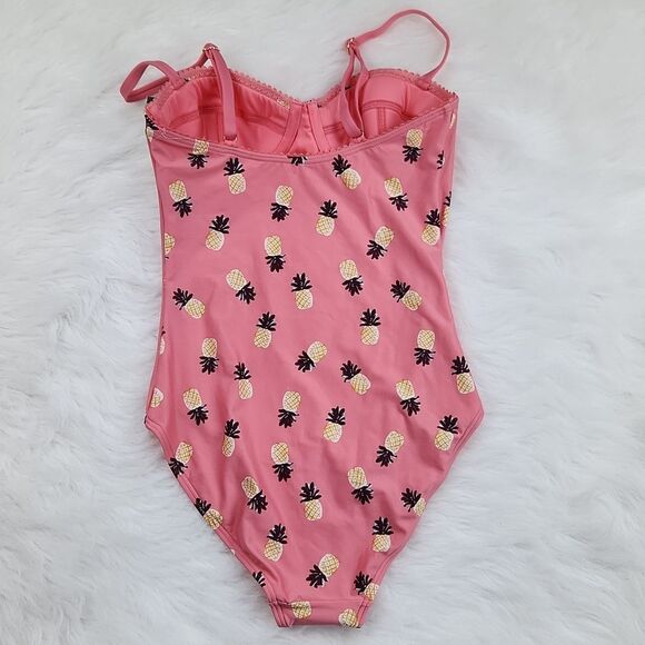 Kate Spade Laniakea Beach One Piece Apricot Pineapple Print Swimsuit NWT Small - Picture 6 of 11